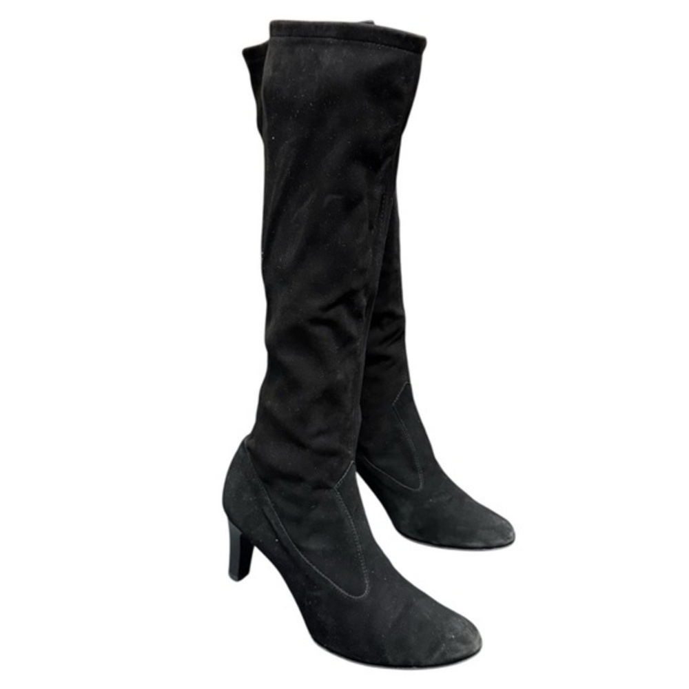 Peter Kaiser Pauline Black Stretch Suede Knee High Boots Women’s Size 8 Heels